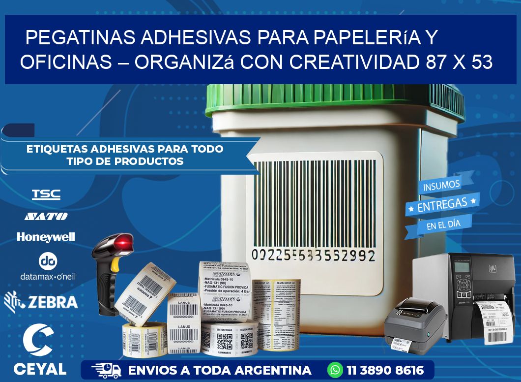 Pegatinas Adhesivas para Papelería y Oficinas – Organizá con Creatividad 87 x 53