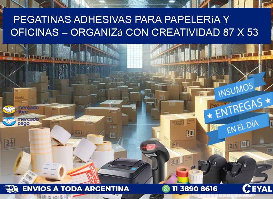 Pegatinas Adhesivas para Papelería y Oficinas – Organizá con Creatividad 87 x 53