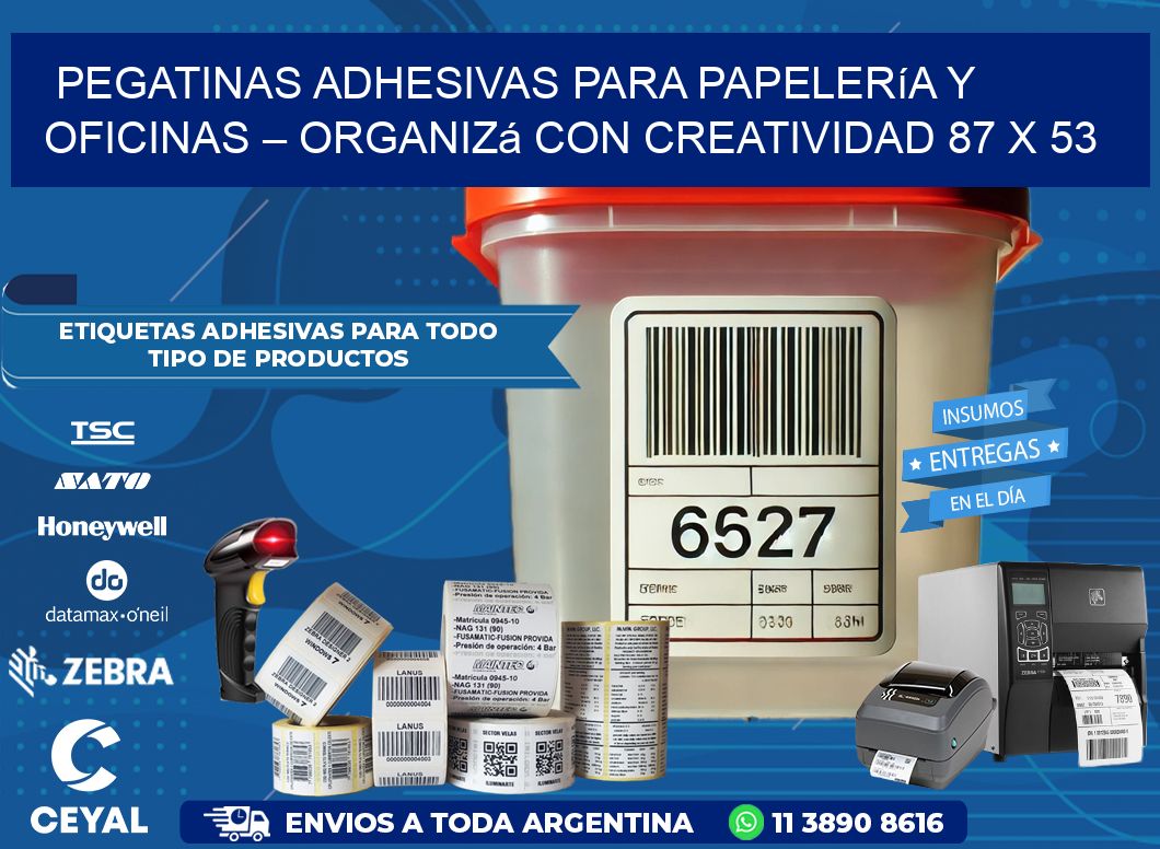 Pegatinas Adhesivas para Papelería y Oficinas – Organizá con Creatividad 87 x 53