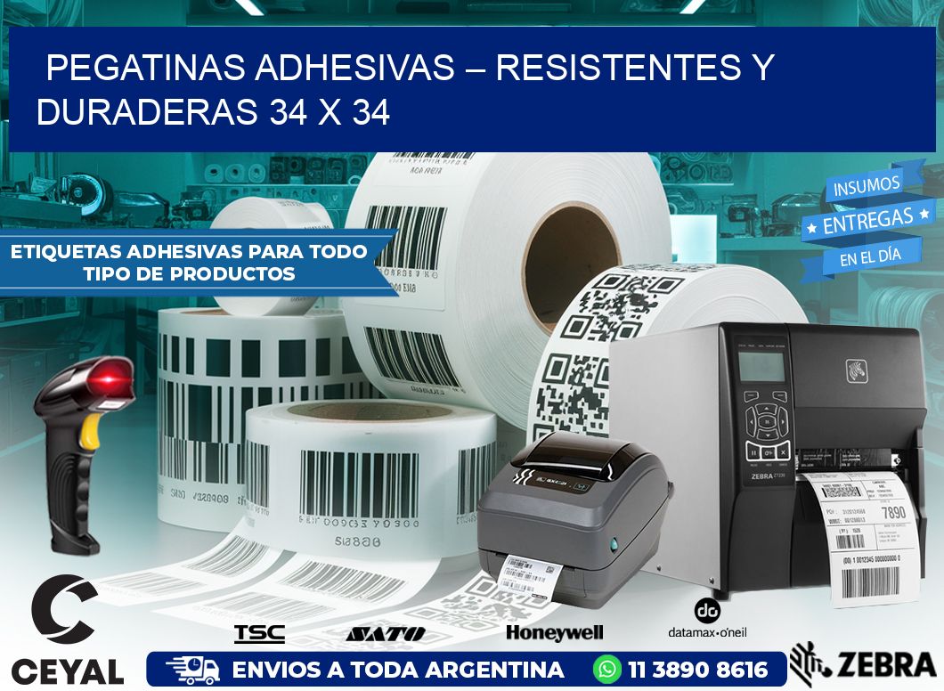 Pegatinas Adhesivas – Resistentes y Duraderas 34 x 34