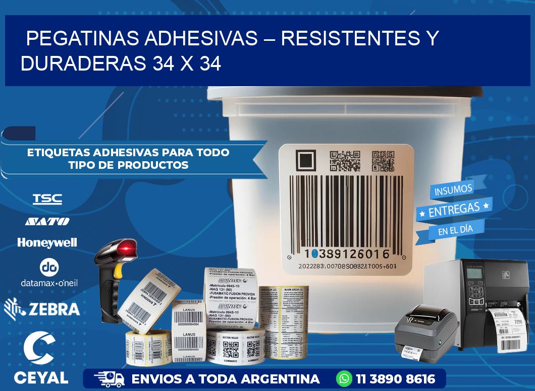 Pegatinas Adhesivas – Resistentes y Duraderas 34 x 34