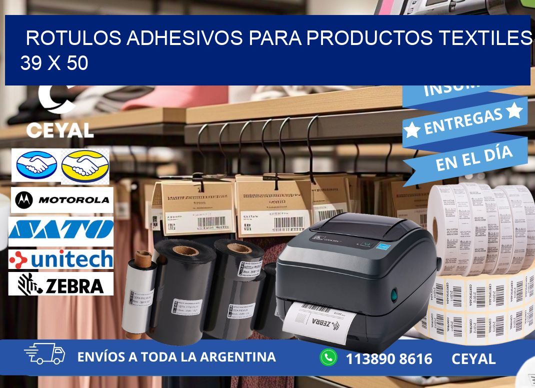 ROTULOS ADHESIVOS PARA PRODUCTOS TEXTILES 39 x 50