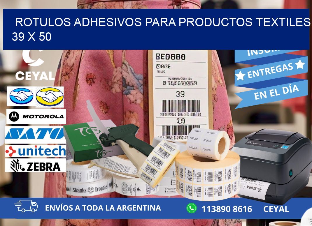 ROTULOS ADHESIVOS PARA PRODUCTOS TEXTILES 39 x 50