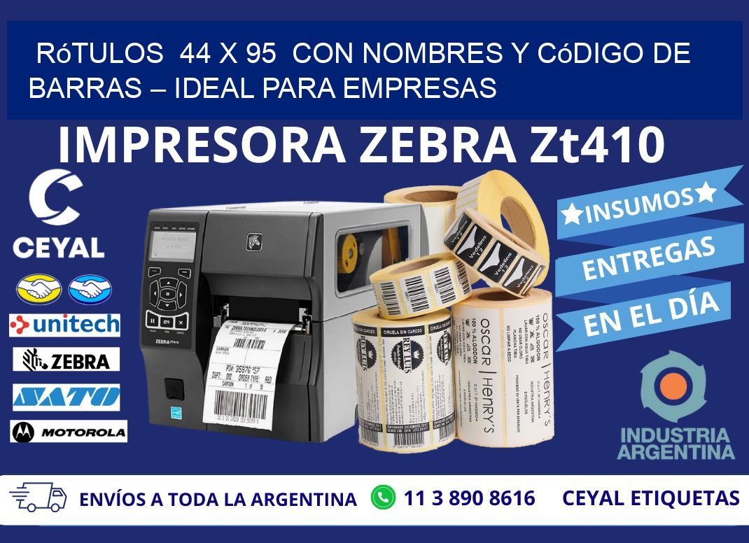 Rótulos  44 x 95  con Nombres y Código de Barras – Ideal para Empresas