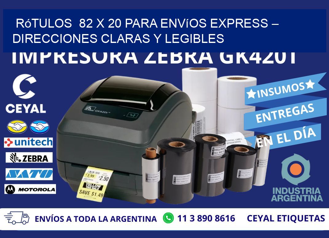 Rótulos  82 x 20 para Envíos Express – Direcciones Claras y Legibles