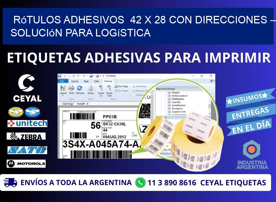 Rótulos Adhesivos  42 x 28 con Direcciones – Solución para Logística