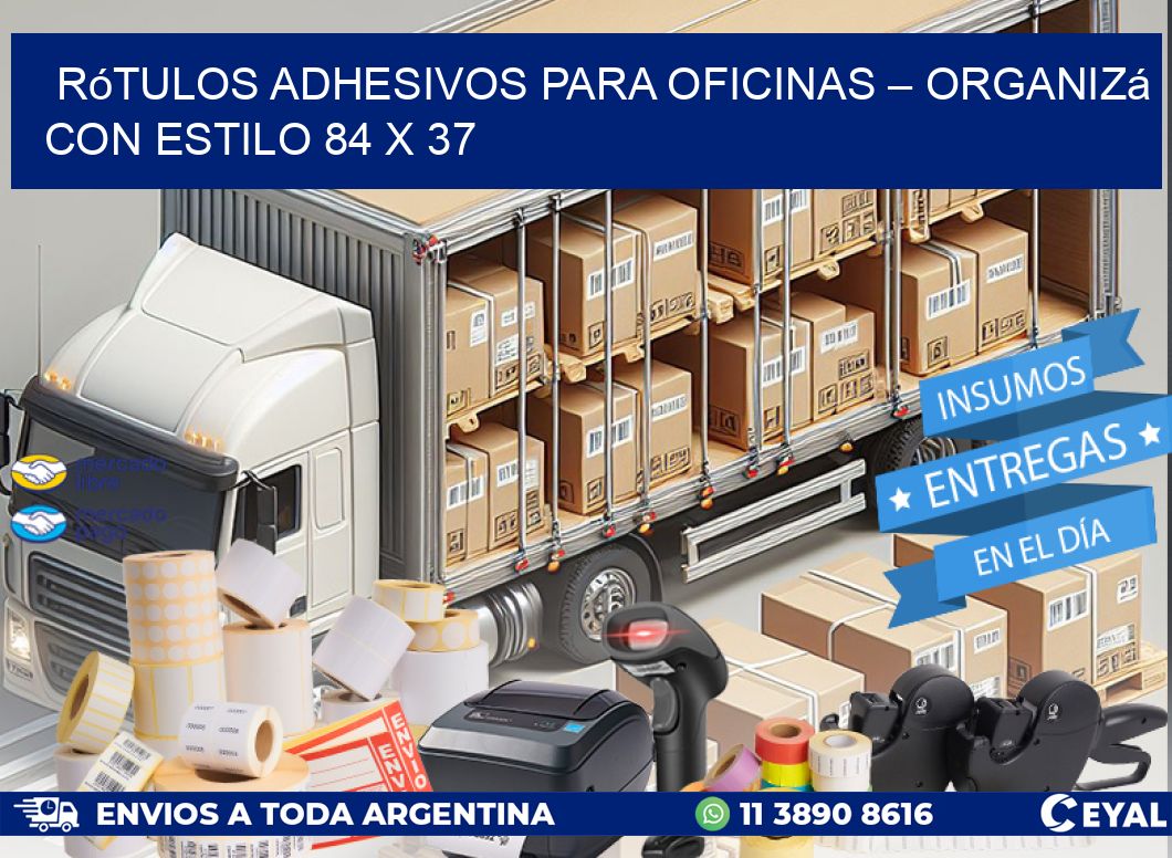 Rótulos Adhesivos para Oficinas – Organizá con Estilo 84 x 37