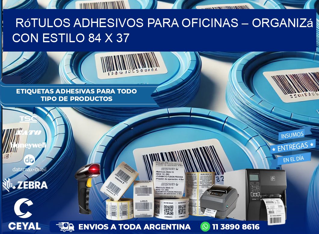 Rótulos Adhesivos para Oficinas – Organizá con Estilo 84 x 37