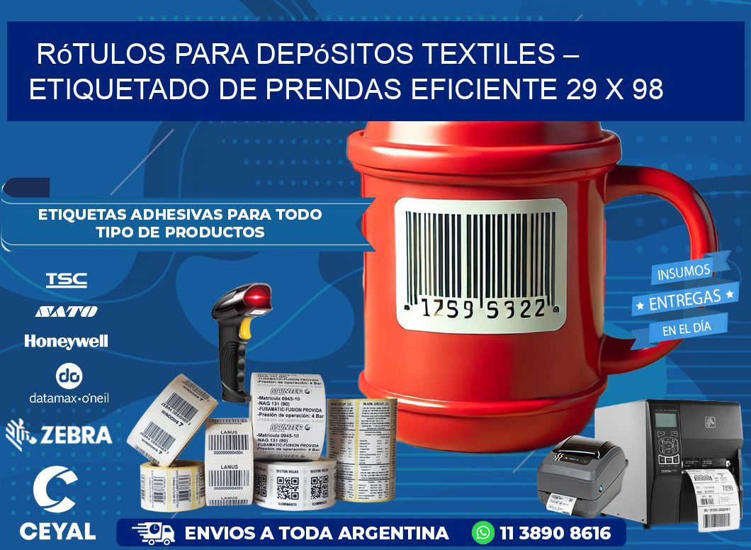 Rótulos para Depósitos Textiles – Etiquetado de Prendas Eficiente 29 x 98