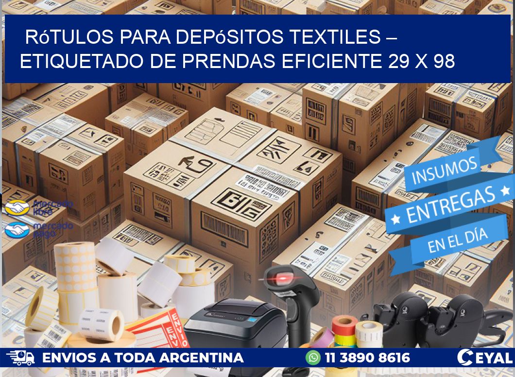 Rótulos para Depósitos Textiles – Etiquetado de Prendas Eficiente 29 x 98