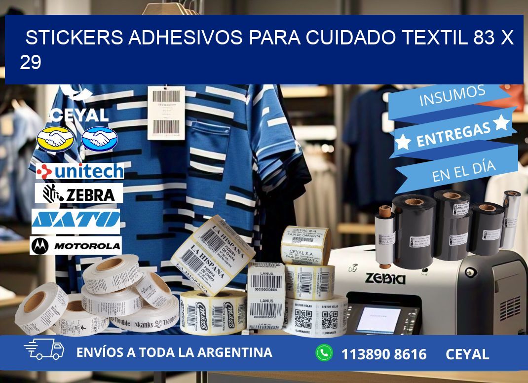 STICKERS ADHESIVOS PARA CUIDADO TEXTIL 83 x 29