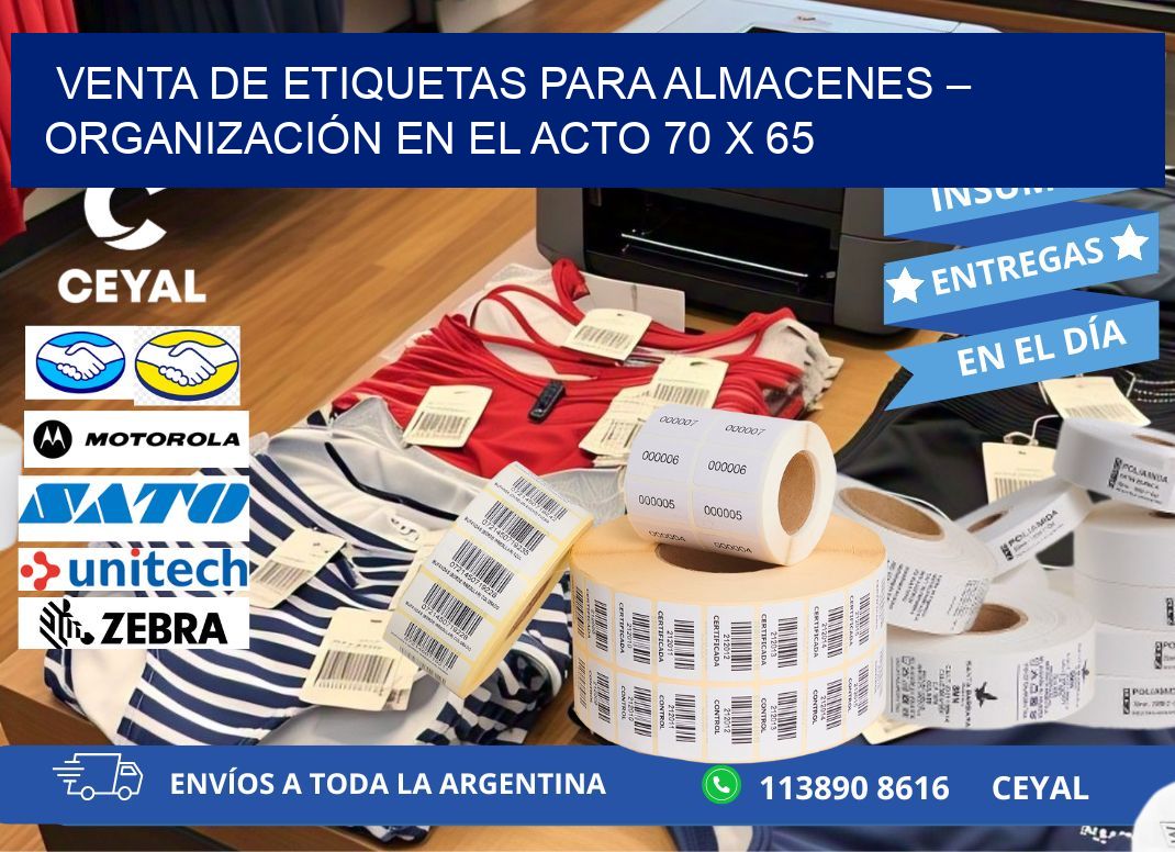 VENTA DE ETIQUETAS PARA ALMACENES – ORGANIZACIÓN EN EL ACTO 70 x 65