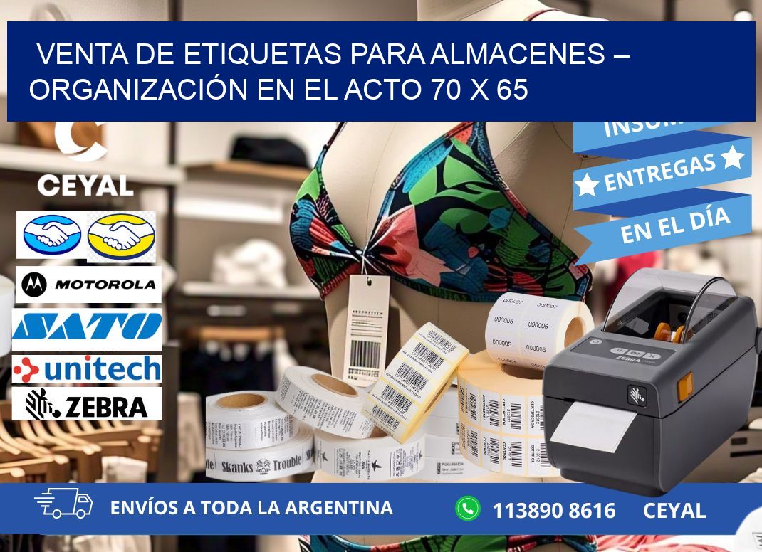 VENTA DE ETIQUETAS PARA ALMACENES – ORGANIZACIÓN EN EL ACTO 70 x 65