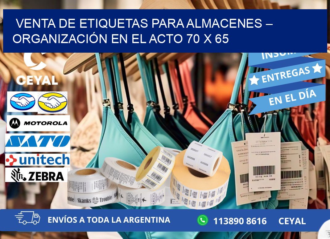 VENTA DE ETIQUETAS PARA ALMACENES – ORGANIZACIÓN EN EL ACTO 70 x 65