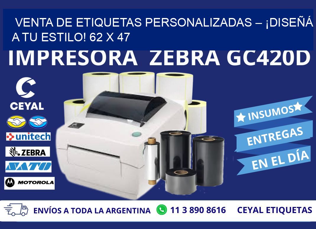 VENTA DE ETIQUETAS PERSONALIZADAS – ¡DISEÑÁ A TU ESTILO! 62 x 47