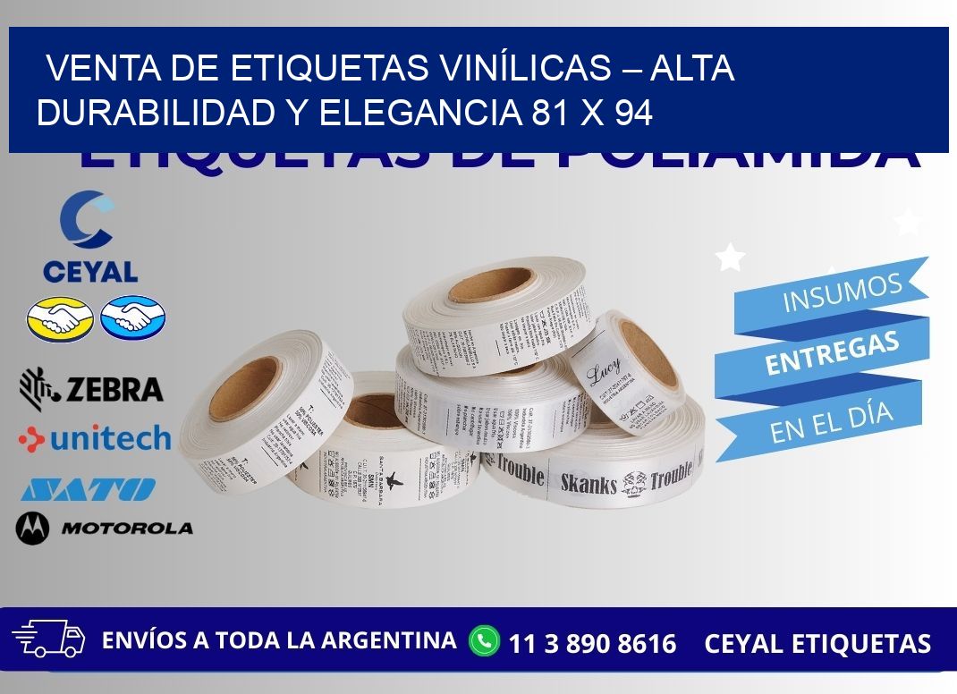 VENTA DE ETIQUETAS VINÍLICAS – ALTA DURABILIDAD Y ELEGANCIA 81 x 94