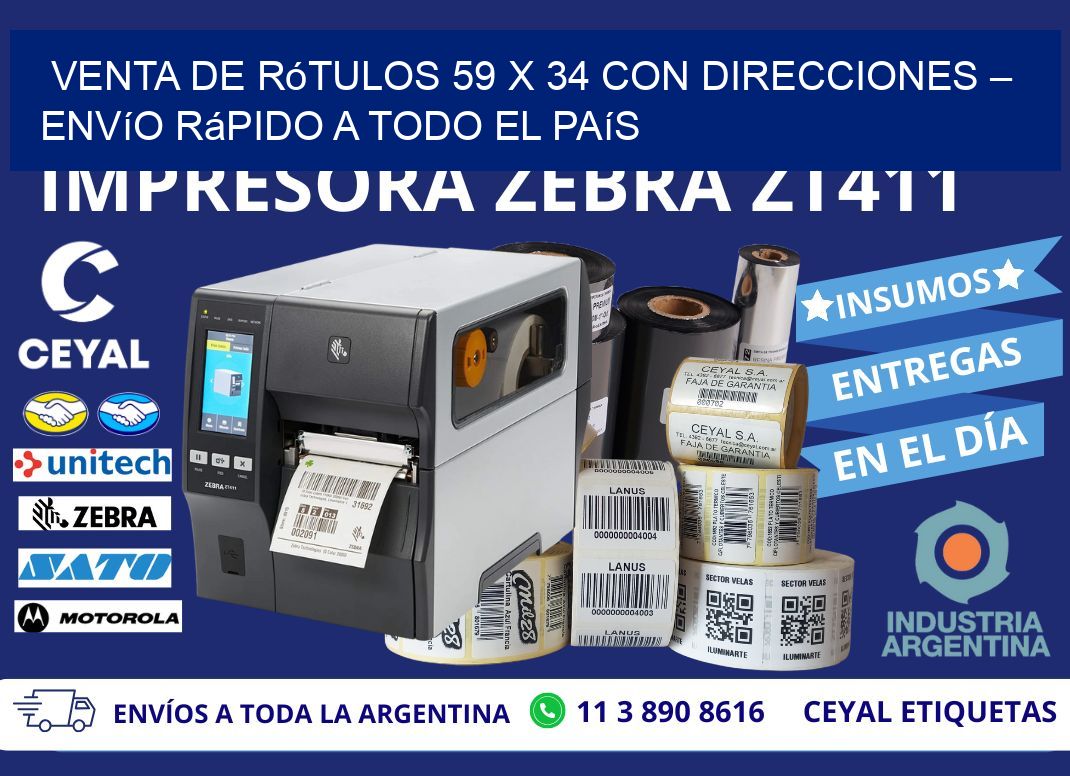 Venta de Rótulos 59 x 34 con Direcciones – Envío Rápido a Todo el País