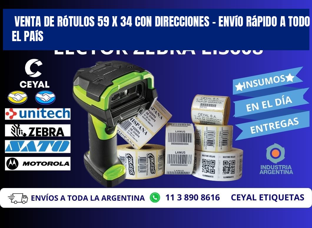 Venta de Rótulos 59 x 34 con Direcciones – Envío Rápido a Todo el País