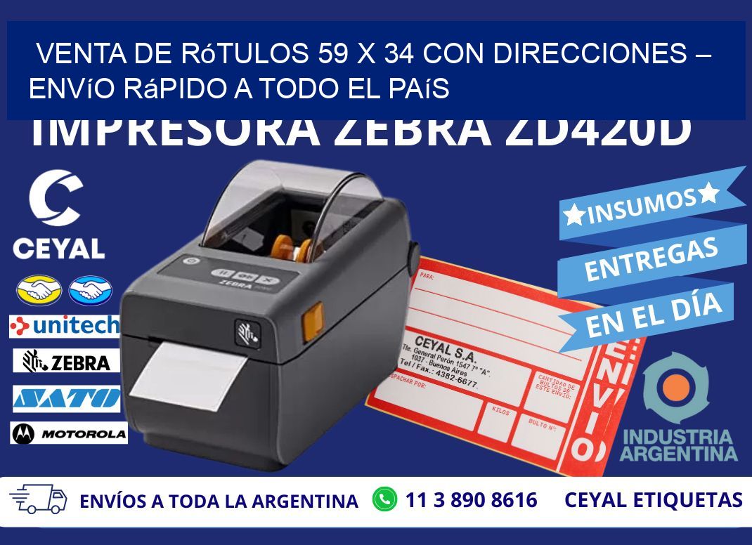 Venta de Rótulos 59 x 34 con Direcciones – Envío Rápido a Todo el País