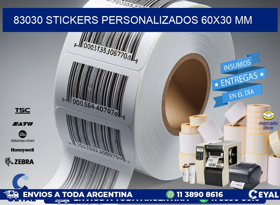 83030 STICKERS PERSONALIZADOS 60x30 mm