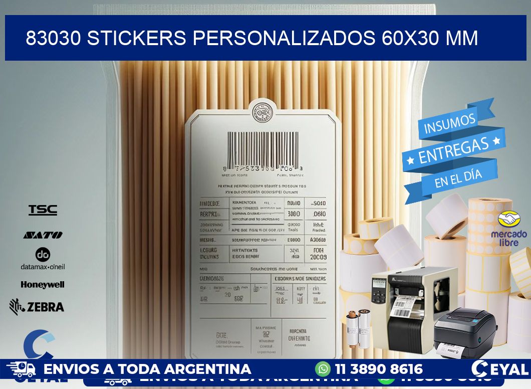 83030 STICKERS PERSONALIZADOS 60x30 mm