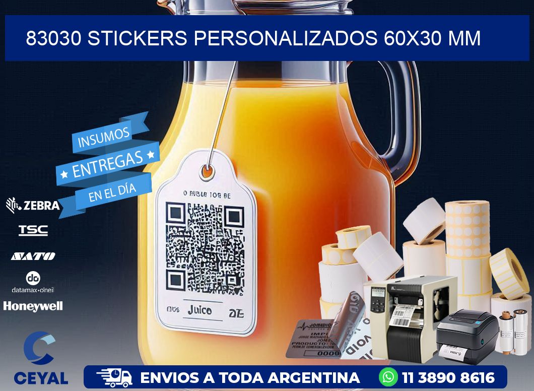 83030 STICKERS PERSONALIZADOS 60x30 mm